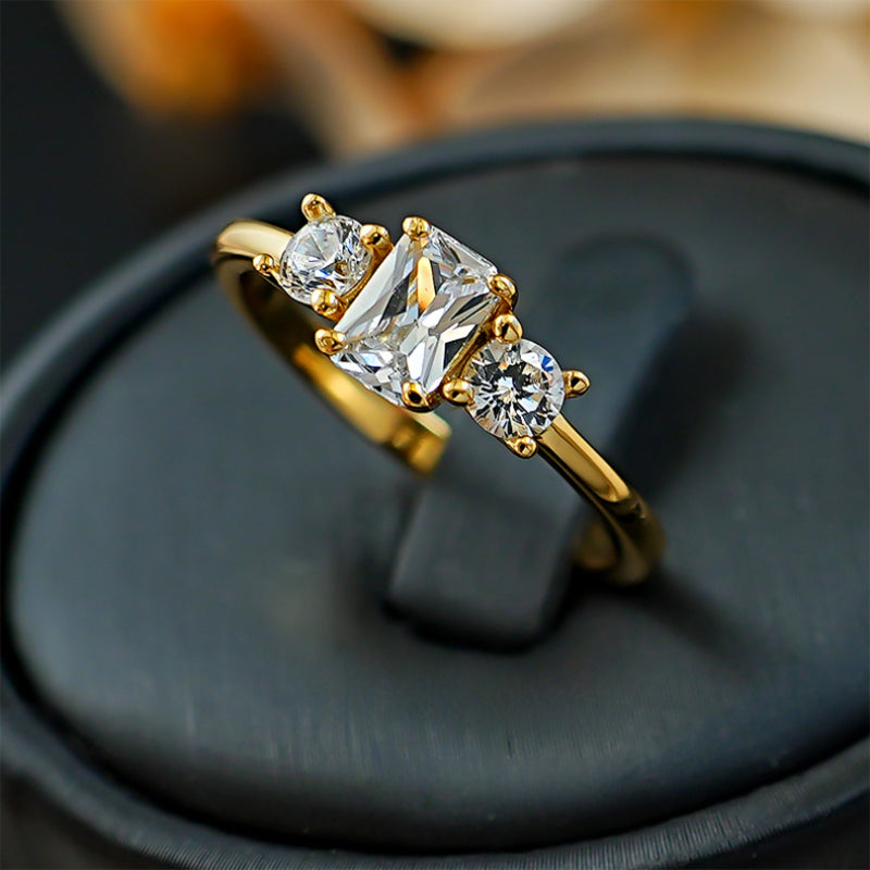 Luxury Three Stone Design Ice Cut Ring Carly Jewelry