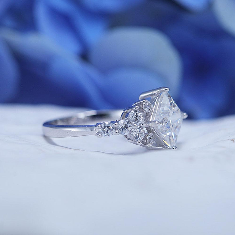 ShineofDiamond Retro Design Princess Cut Moissanite Ring Shine of Diamond