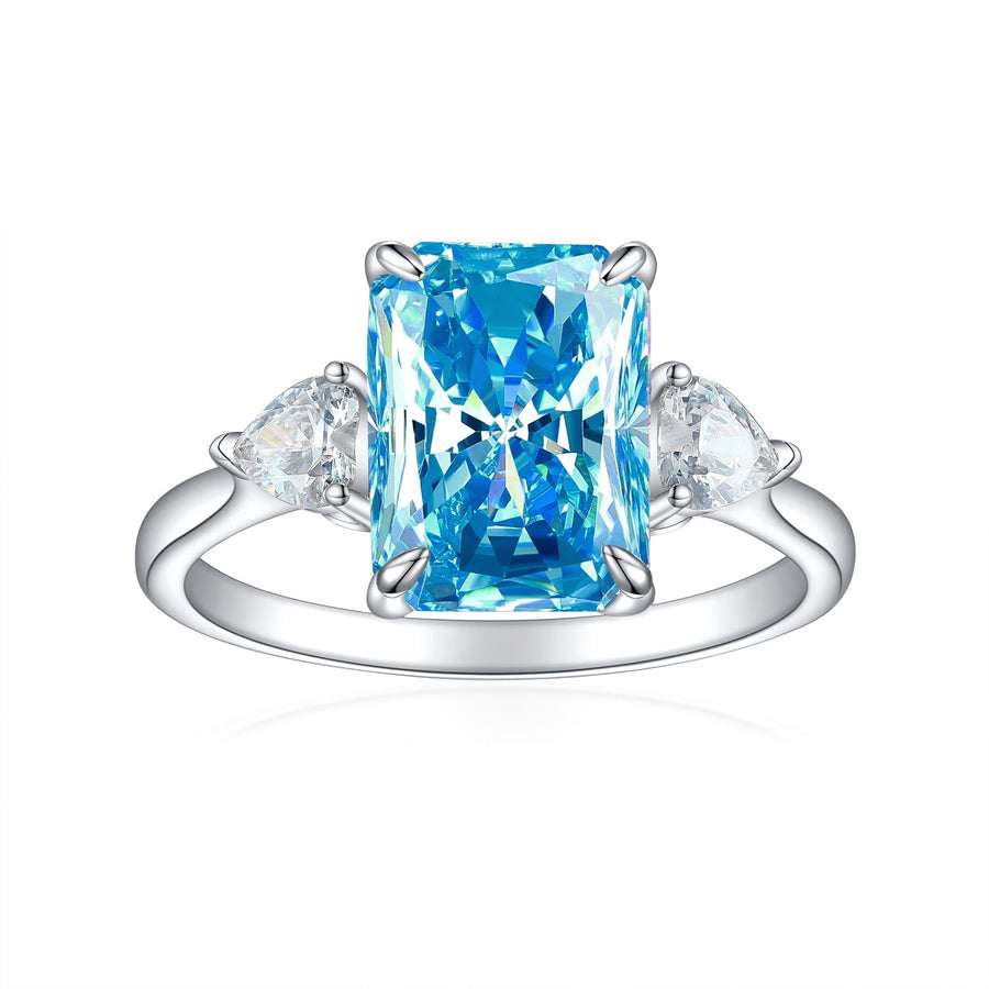 4.0CT Three Stone Pink Sterling Silver Engagement Ring (Multi Color Available) shine of diamond