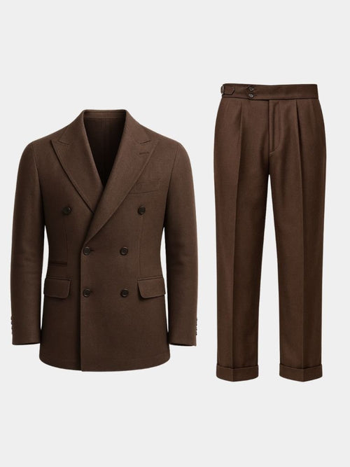 Dark Brown Garbadine Suit - CAAYWORLD CAAYWORLD