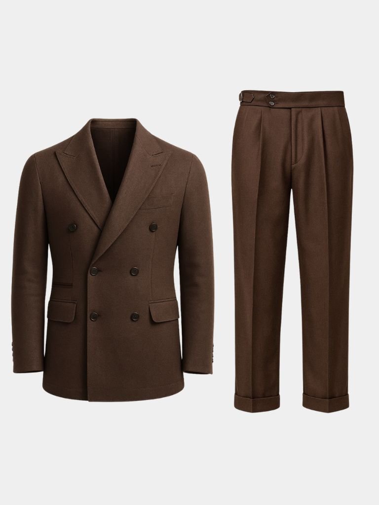 Dark Brown Garbadine Suit - CAAYWORLD CAAYWORLD