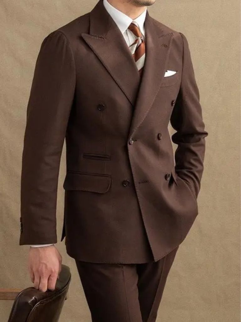 Dark Brown Garbadine Suit - CAAYWORLD CAAYWORLD