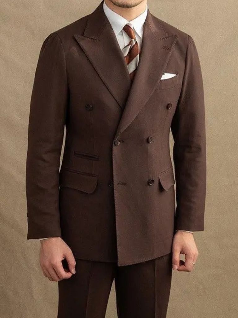 Dark Brown Garbadine Suit - CAAYWORLD CAAYWORLD