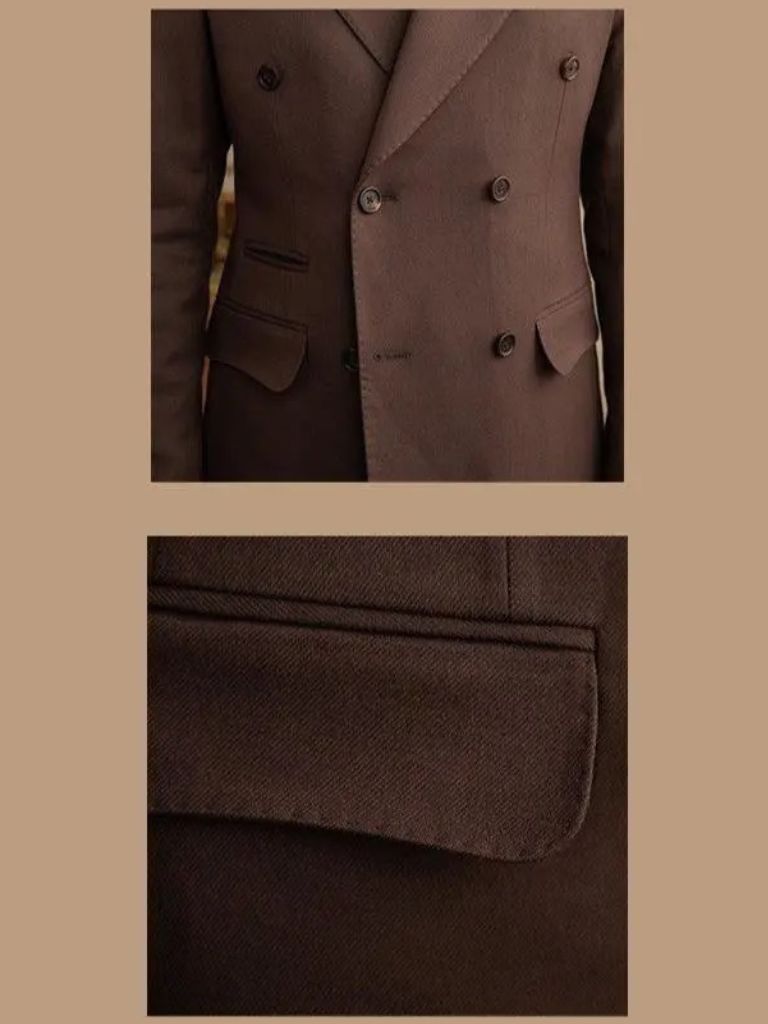 Dark Brown Garbadine Suit - CAAYWORLD CAAYWORLD