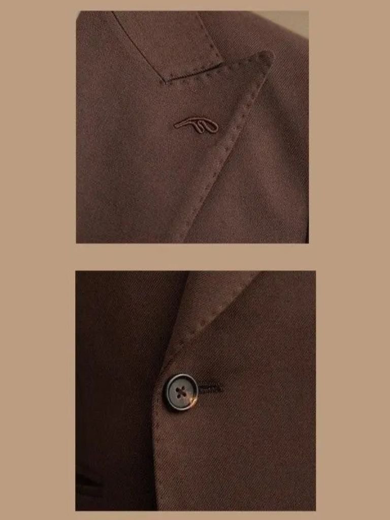 Dark Brown Garbadine Suit - CAAYWORLD CAAYWORLD