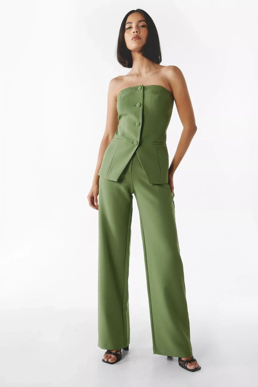 Aria™ | Strapless Buttoned Two-Piece Set