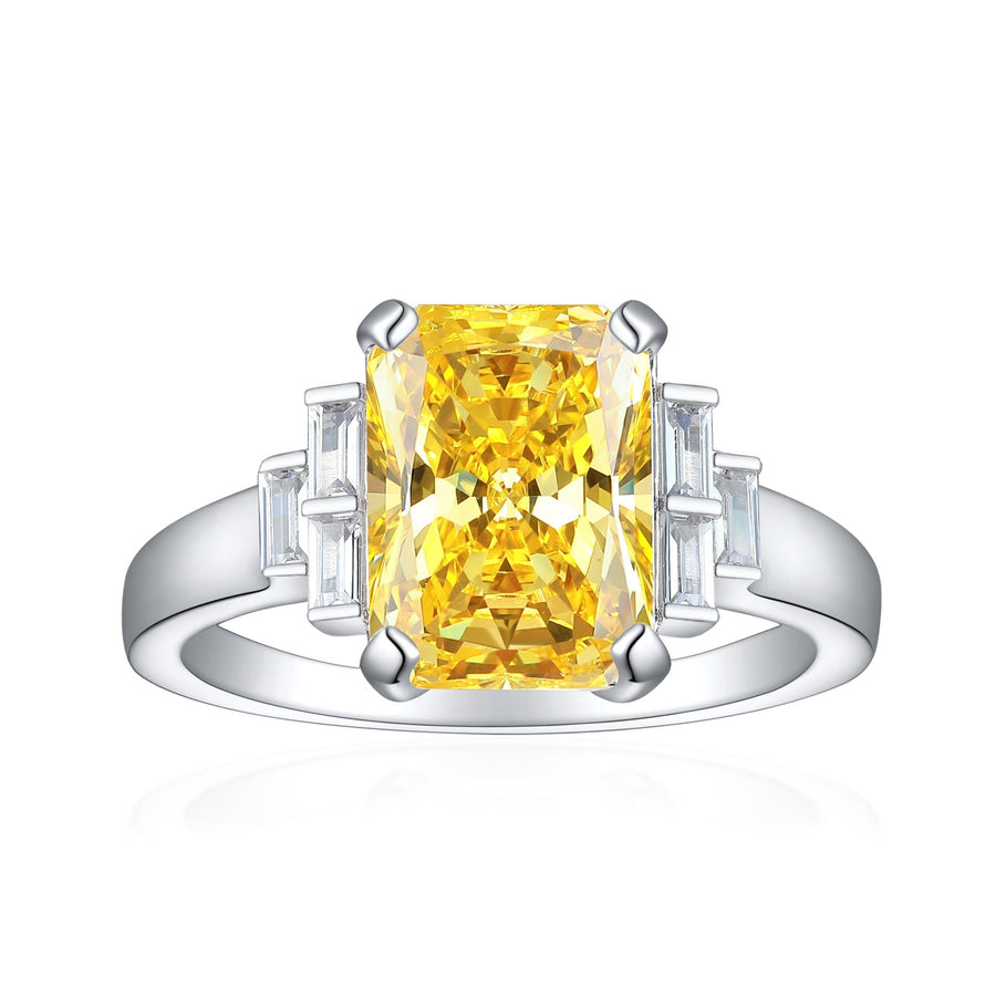 4.0CT. Radiant Cut Sterling Silver Engagement Ring (Multi Color Available) shine of diamond