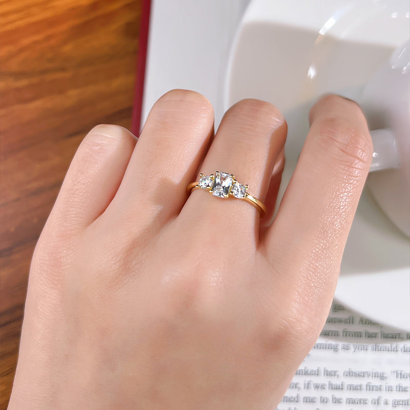 Luxury Three Stone Design Ice Cut Ring Carly Jewelry