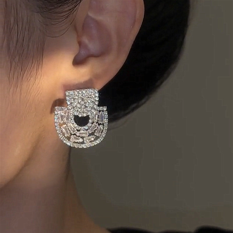 Fashion Elegance Encrusted Earrings shine of diamond