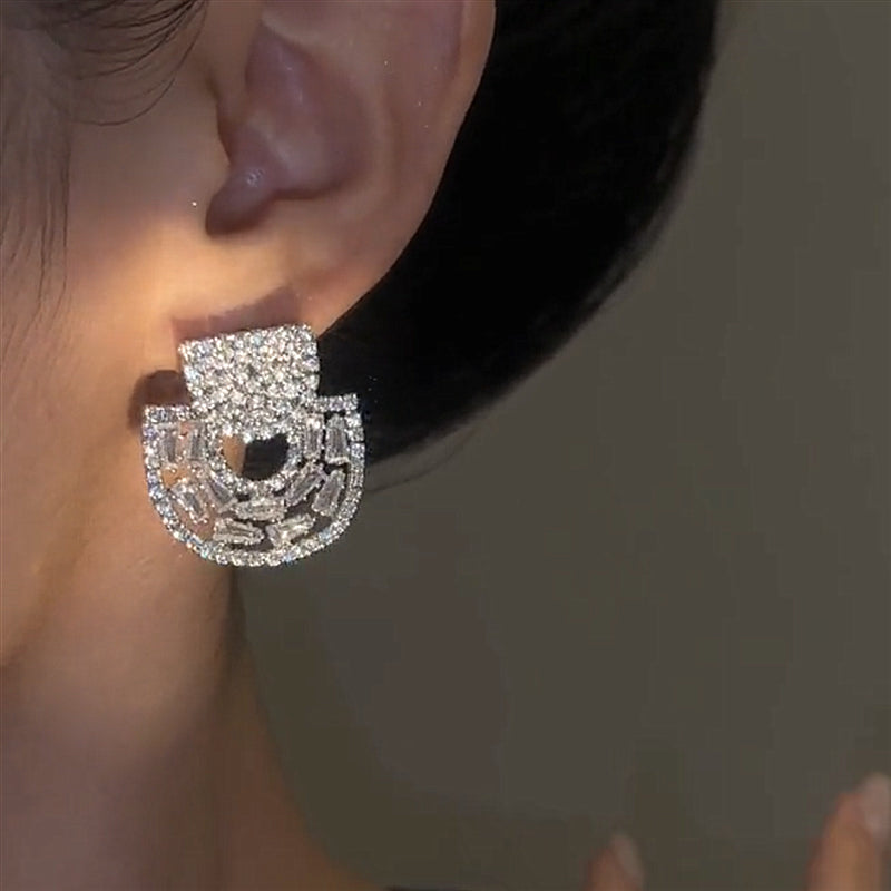 Fashion Elegance Encrusted Earrings shine of diamond