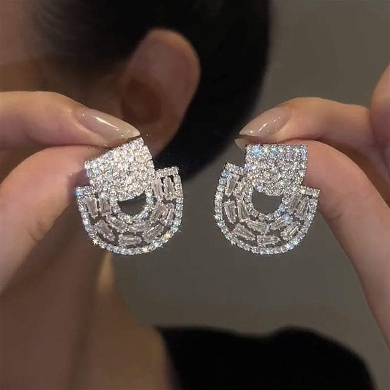 Fashion Elegance Encrusted Earrings shine of diamond
