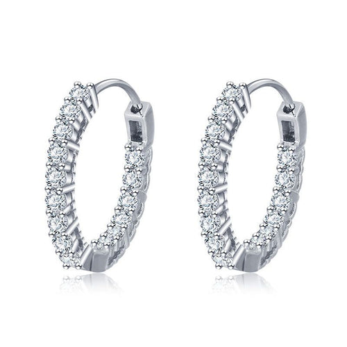 Classic Sterling Silver Hoop Earrings shineofdiamond