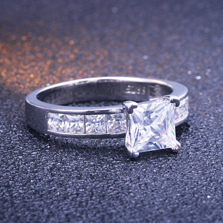 1.5 Carat Princess Cut Wedding Bridal Set Shineofidamond
