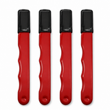 Four identical red EdgeSharp sharpeners with protective covers, 4 Pack