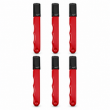 Six identical red EdgeSharp sharpeners with protective covers, 6 Pack