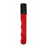EdgeSharp single red sharpener with fitted black protective cover on white, full product visible