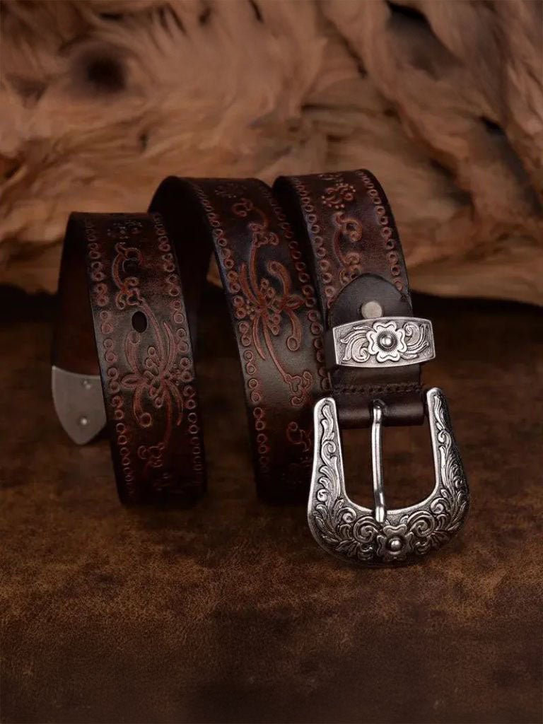 Elegant Western Leather Belt - CAAYWORLD CAAYWORLD