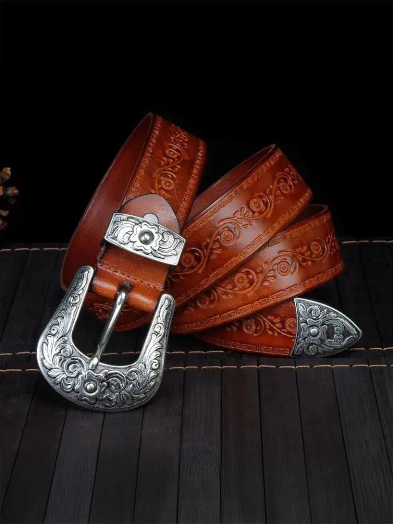 Elegant Western Leather Belt - CAAYWORLD CAAYWORLD
