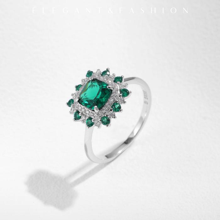 Beautiful Halo Cushion Cut Engagement Ring in Sterling Silver Shineofidamond