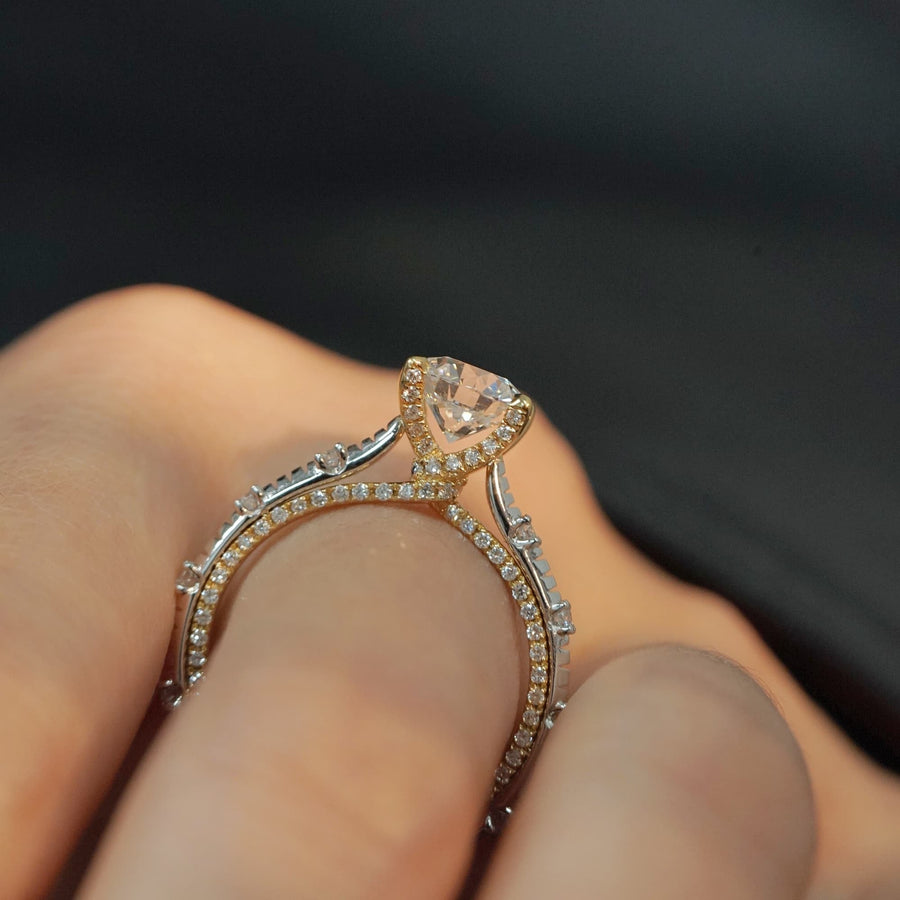 1CT Round Cut Regal Crown Pave Engagement Ring shineofdiamond
