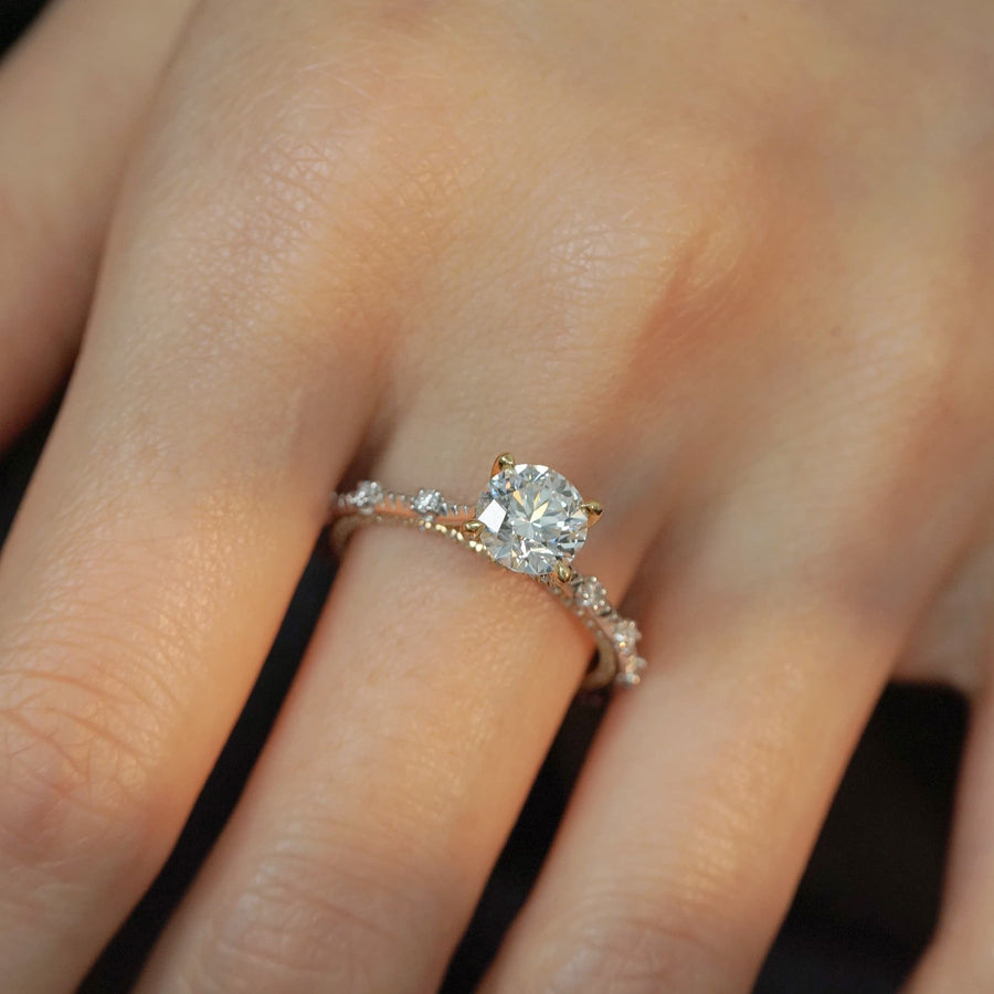 1CT Round Cut Regal Crown Pave Engagement Ring shineofdiamond
