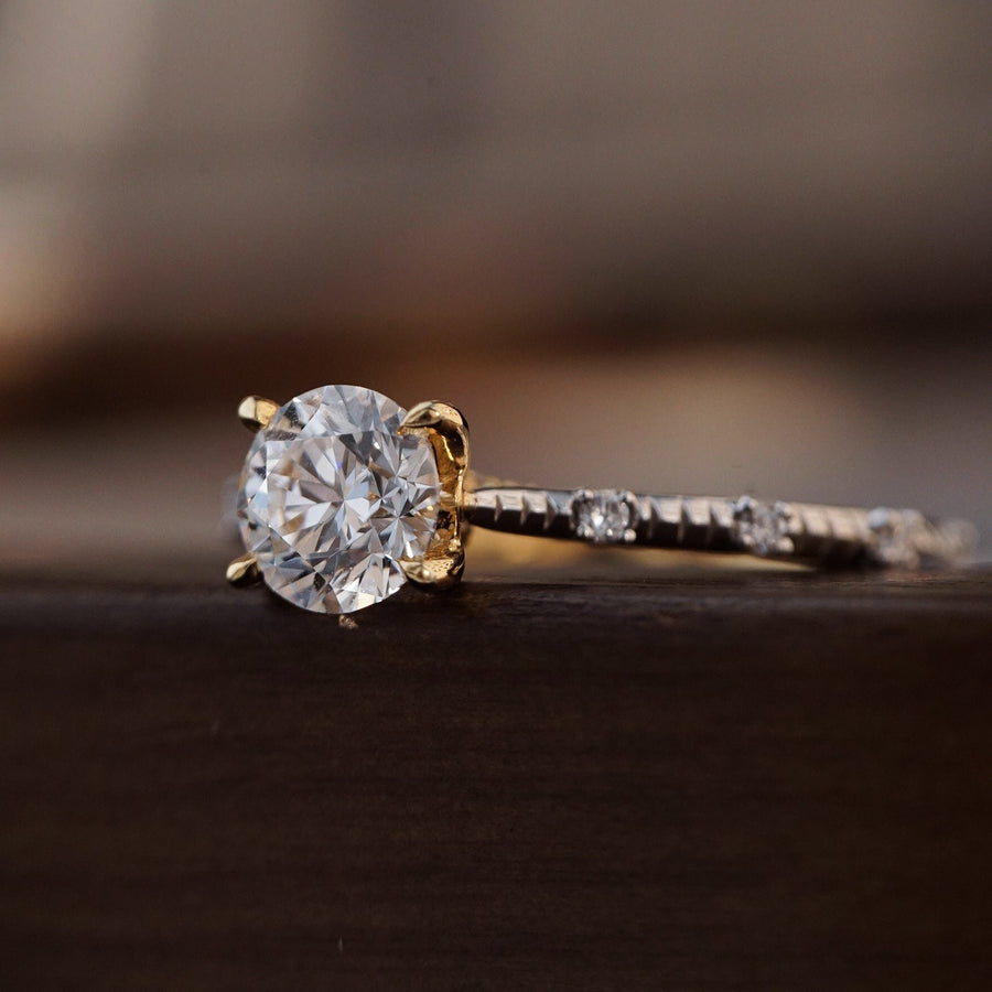 1CT Round Cut Regal Crown Pave Engagement Ring shineofdiamond