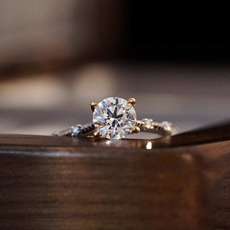 1CT Round Cut Regal Crown Pave Engagement Ring shineofdiamond