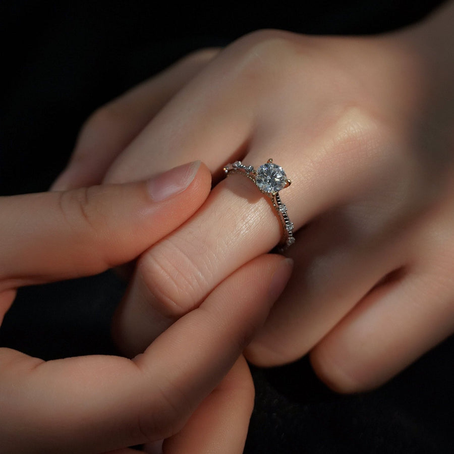 1CT Round Cut Regal Crown Pave Engagement Ring shineofdiamond
