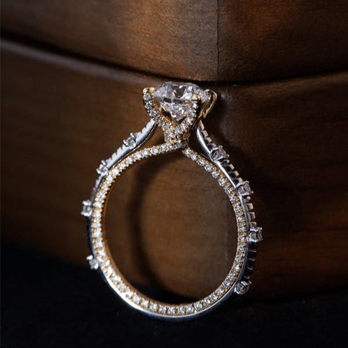 1CT Round Cut Regal Crown Pave Engagement Ring shineofdiamond