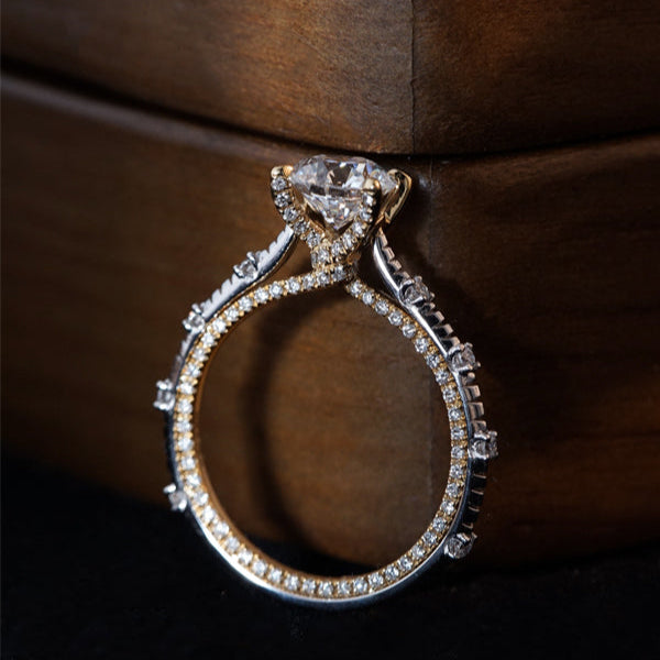 1CT Round Cut Regal Crown Pave Engagement Ring shineofdiamond