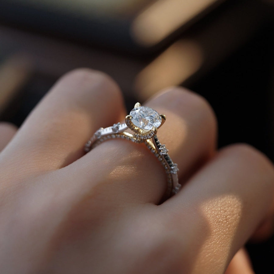 1CT Round Cut Regal Crown Pave Engagement Ring shineofdiamond