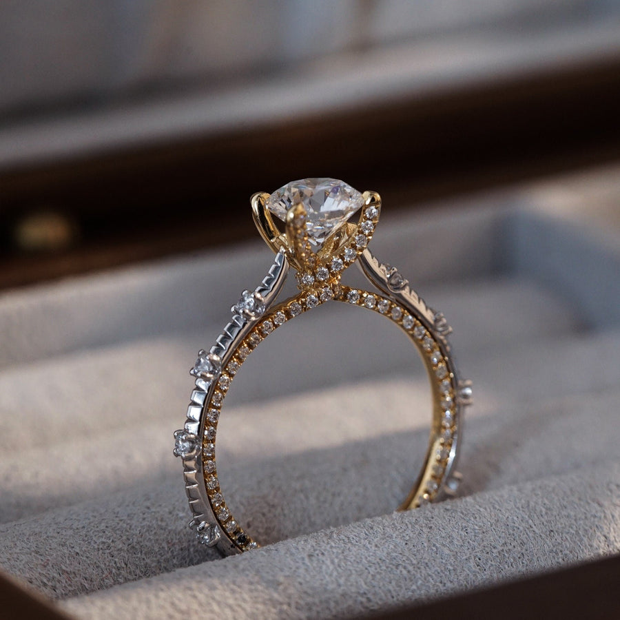 1CT Round Cut Regal Crown Pave Engagement Ring shineofdiamond