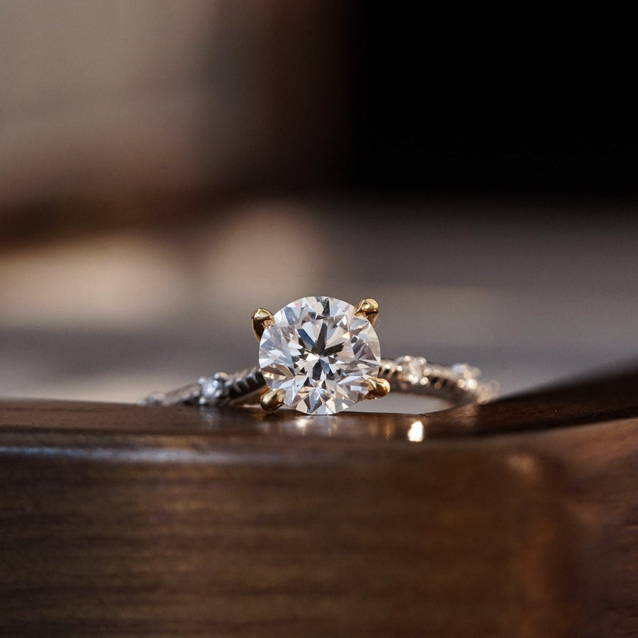 1CT Round Cut Regal Crown Pave Engagement Ring shineofdiamond