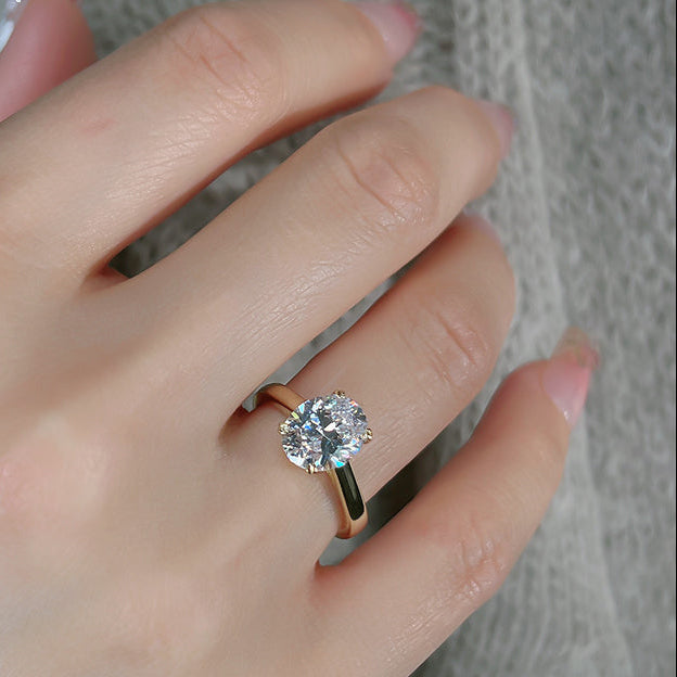 Thin Band Design Oval Cut Engagement Ring  Engagement Ring shineofdiamond
