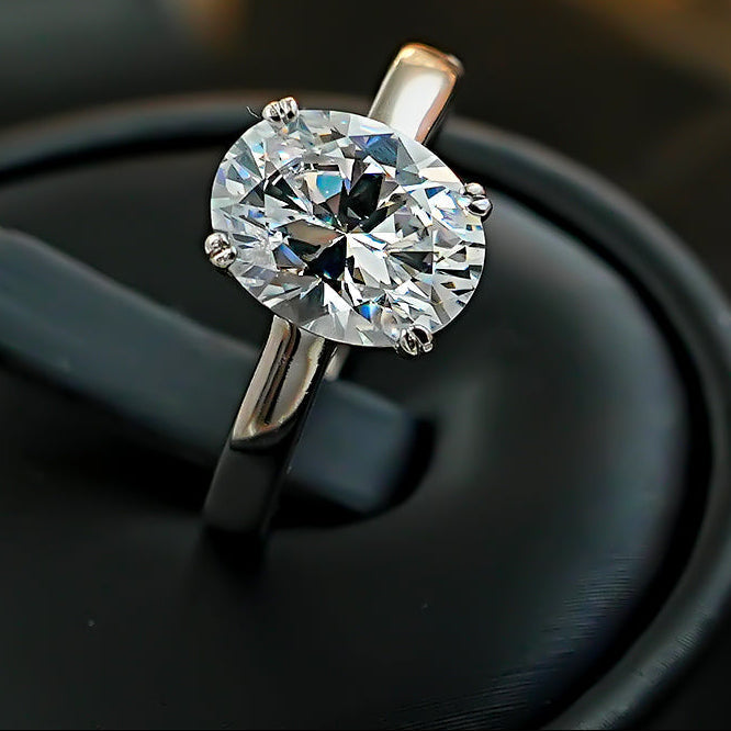 Thin Band Design Oval Cut Engagement Ring  Engagement Ring shineofdiamond