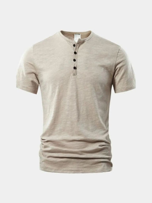 Essential Casual Henley Neck T-Shirt - CAAYWORLD CAAYWORLD