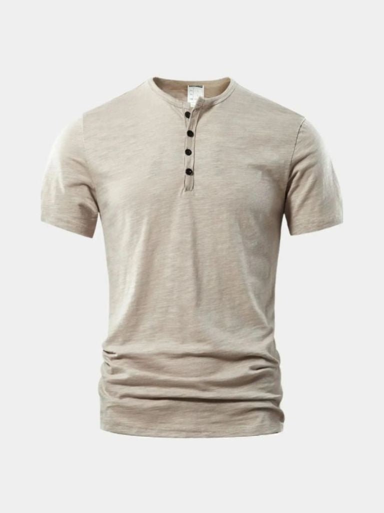 Essential Casual Henley Neck T-Shirt - CAAYWORLD CAAYWORLD