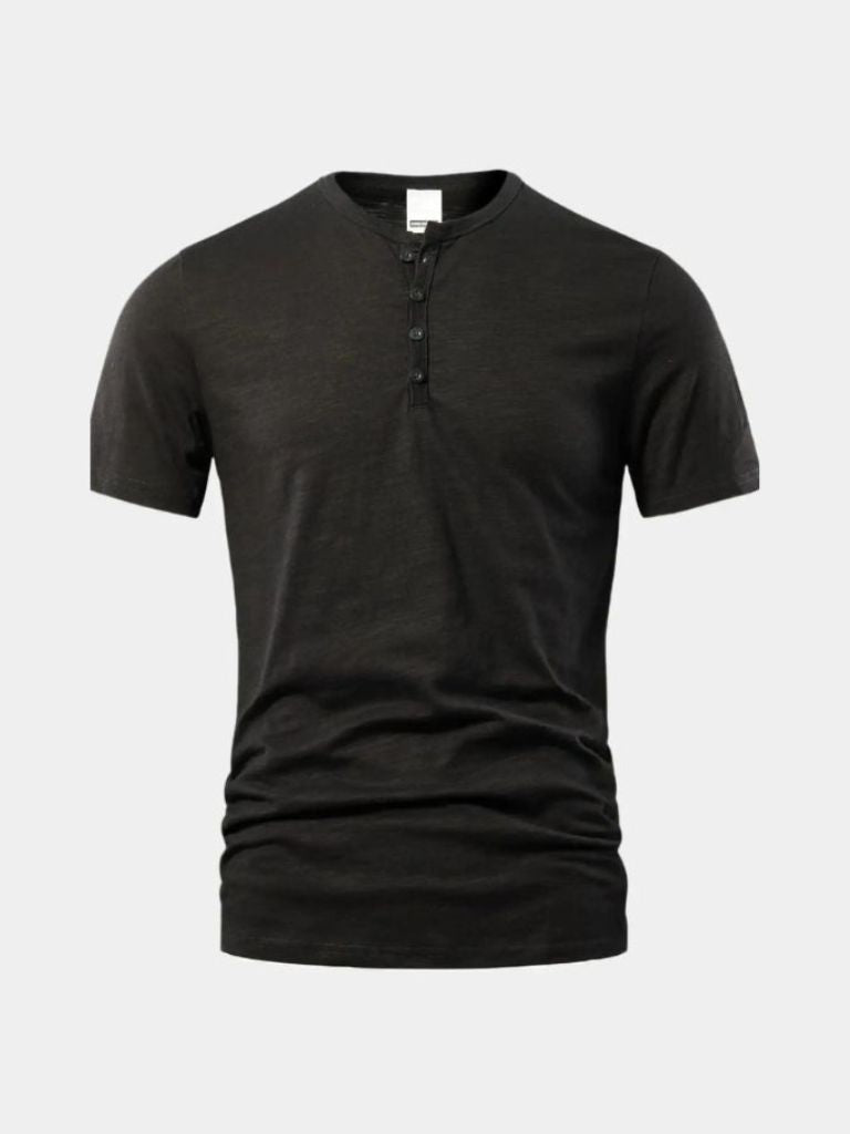 Essential Casual Henley Neck T-Shirt - CAAYWORLD CAAYWORLD