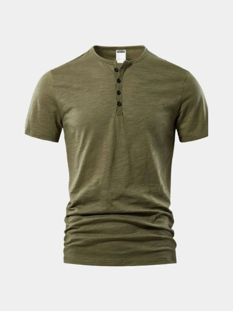Essential Casual Henley Neck T-Shirt - CAAYWORLD CAAYWORLD