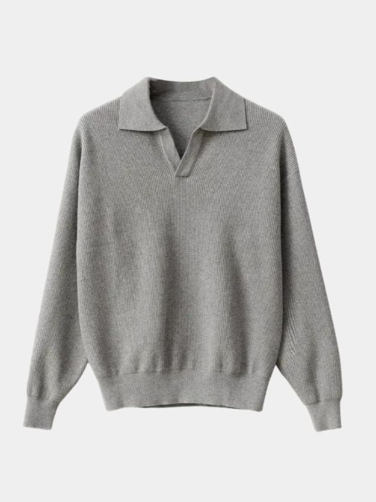 Essential V-Neck Polo Sweater - CAAYWORLD CAAYWORLD
