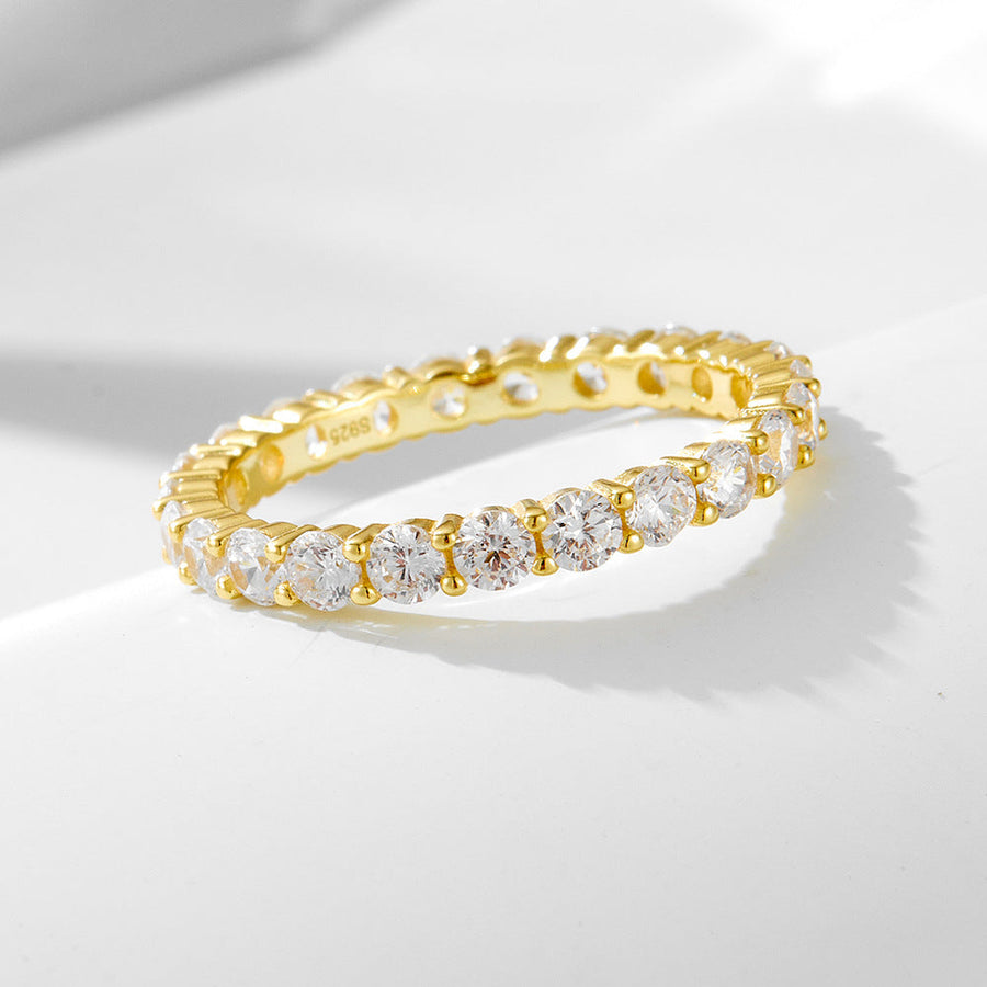 Classic Eternity Sterling Silver Wedding Band Shineofidamond