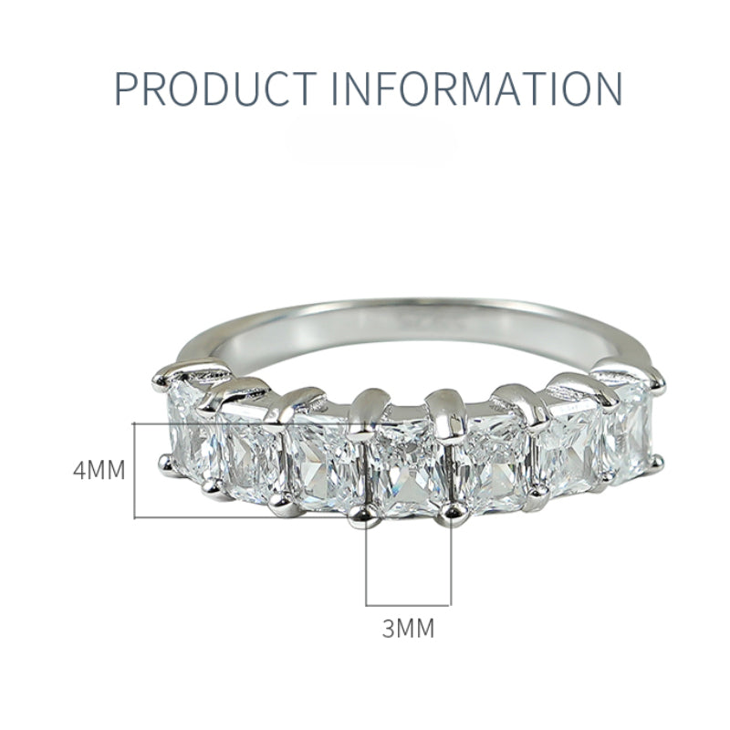 Sparkling Ice Cut Half Eternity Sterling Silver Band Carly Jewelry