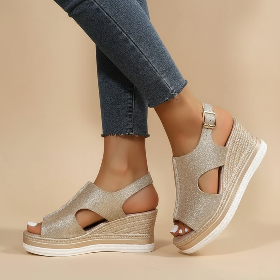 Adalynn™ | Metallic Wedge Sandals