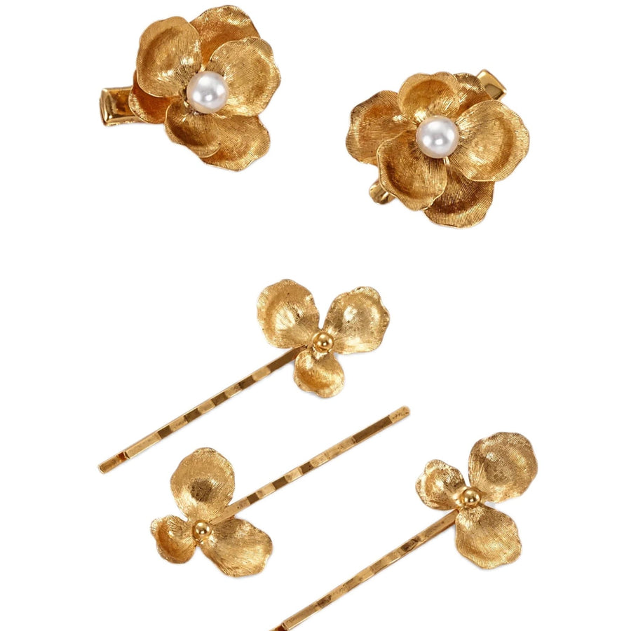 Floral Hair Clip Set ¨C 4-Piece Elegant Blooming Barrettes hot