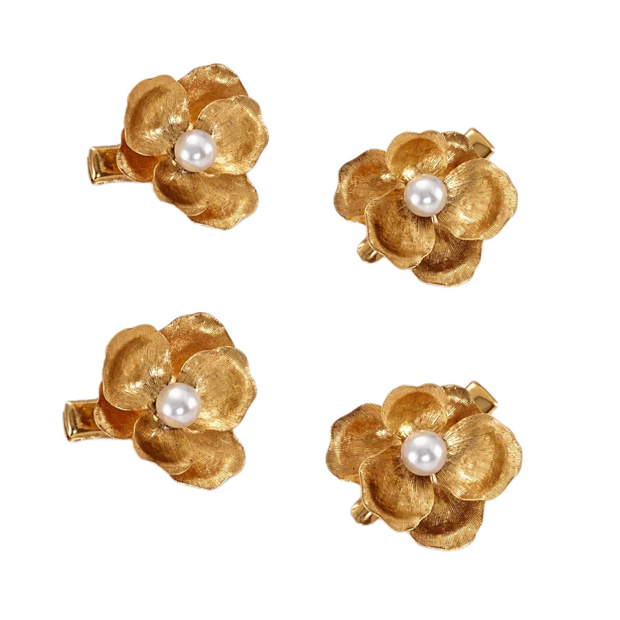 Floral Hair Clip Set ¨C 4-Piece Elegant Blooming Barrettes hot