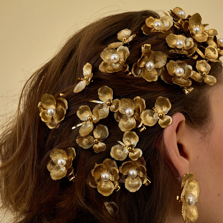 Floral Hair Clip Set ¨C 4-Piece Elegant Blooming Barrettes hot