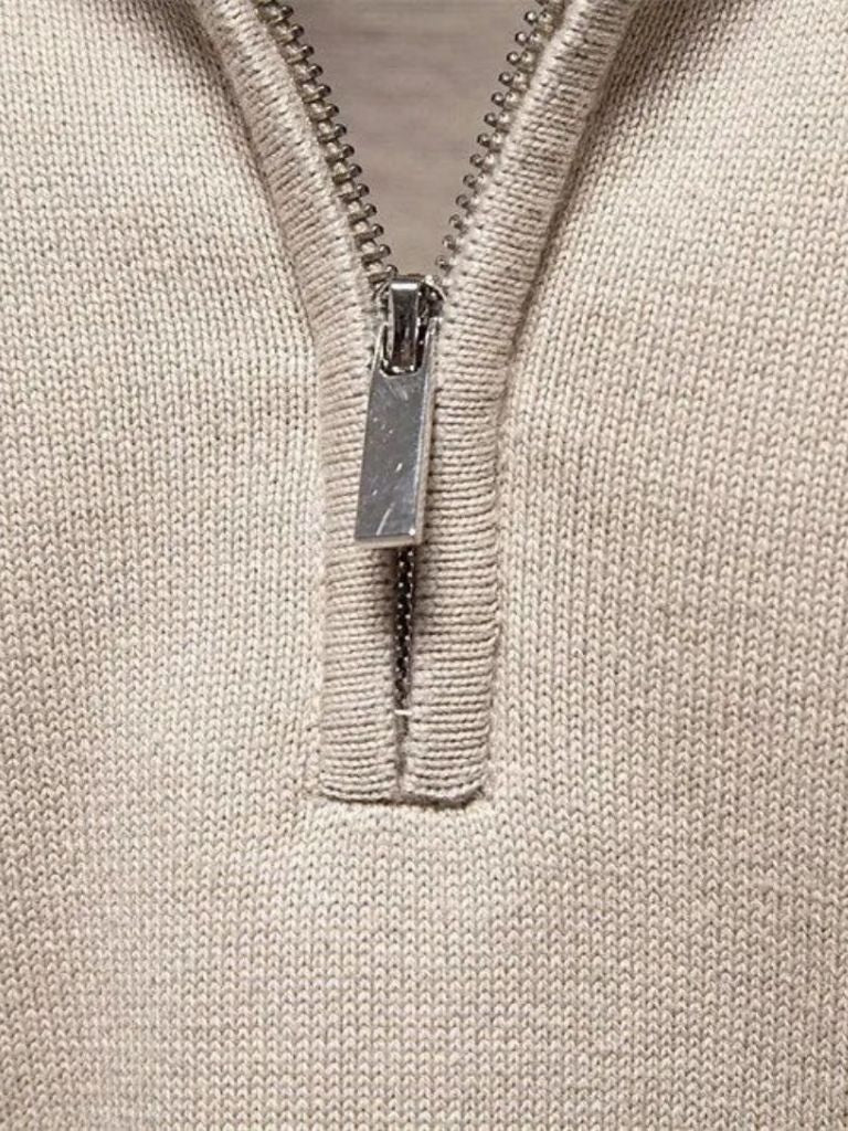 Half Zip Knitwear Solid Color Cardigan Sweater - CAAYWORLD CAAYWORLD