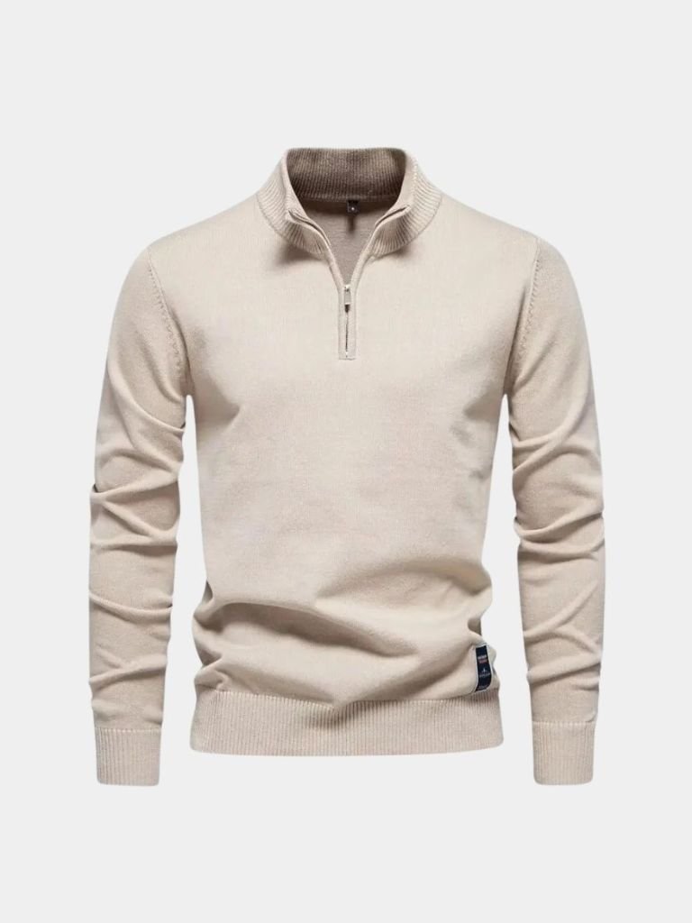 Half Zip Knitwear Solid Color Cardigan Sweater - CAAYWORLD CAAYWORLD