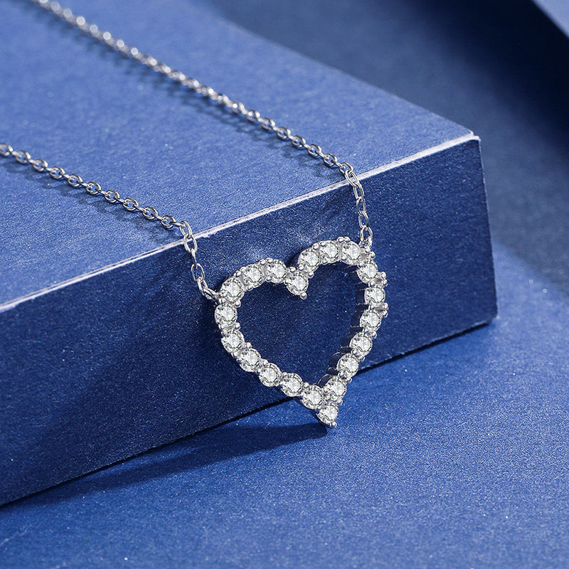Heart Pendant Necklace in Sterling Silver Shineofdiamond
