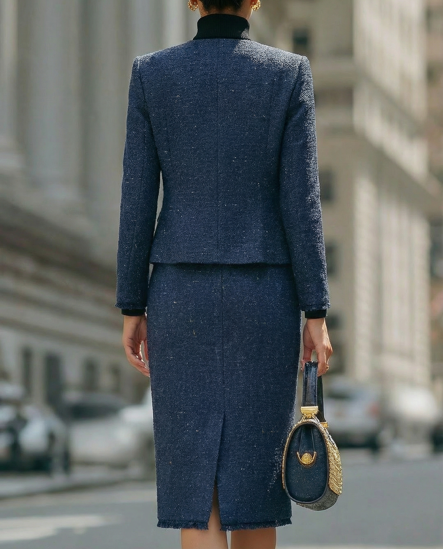 Glamorous - Trimmed Tweed Skirt Suit